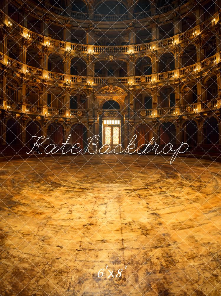 Kate Braunes Großes Helles Gewölbtes Ballett Bühnenschloss Hintergrund Entworfen von Emetselch