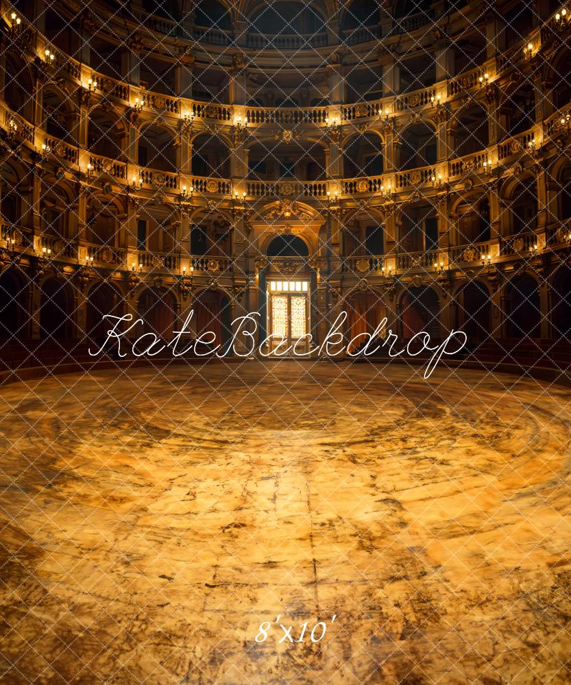 Kate Braunes Großes Helles Gewölbtes Ballett Bühnenschloss Hintergrund Entworfen von Emetselch