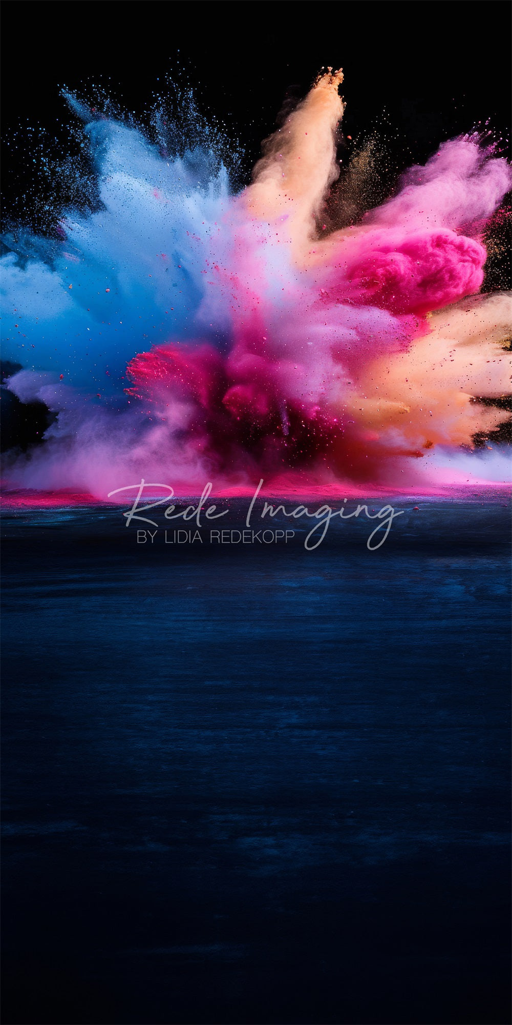 Kate Coole bunte Explosion von puderschwarzer Wand Sweep-Hintergrund für Fotografie von Lidia Redekopp - Kate Backdrop.de