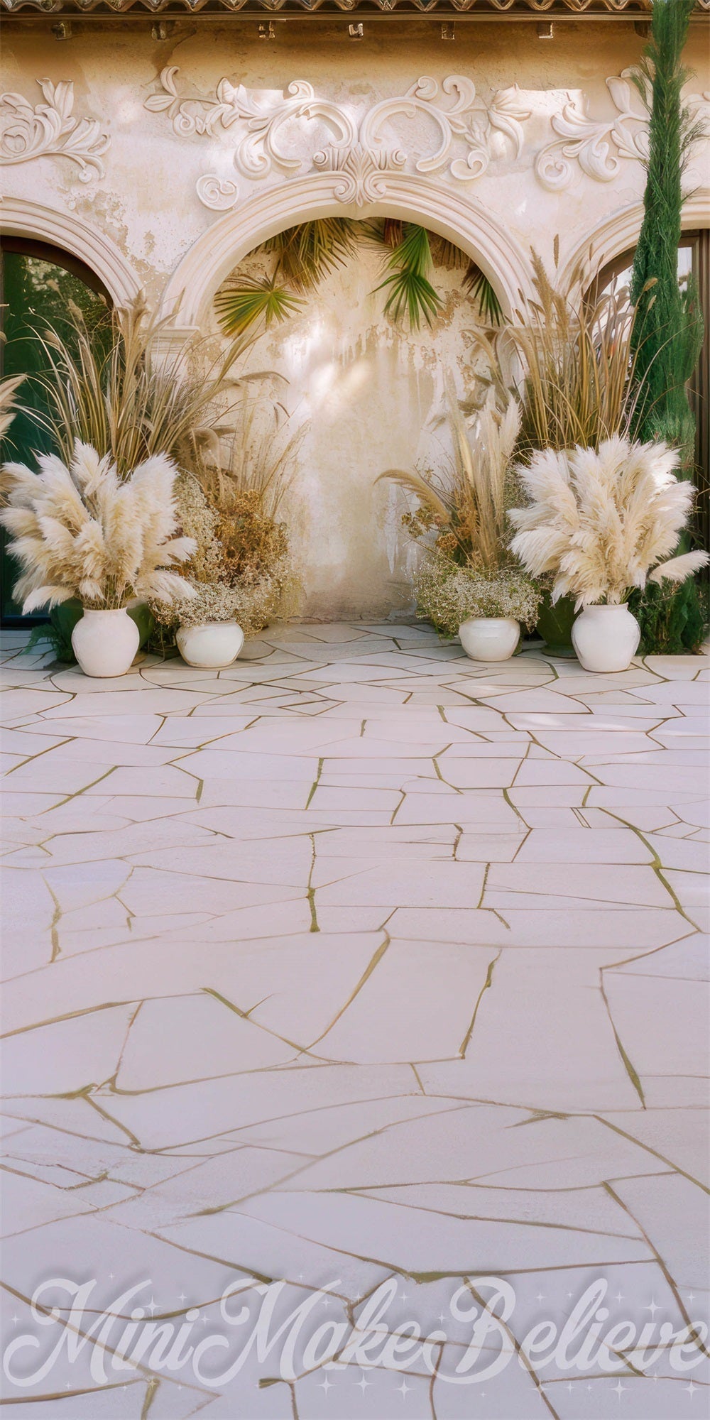 Kate Sweep Sommer Boho Outdoor Retro Florale Bogenwand Hintergrund Entworfen von Mini MakeBelieve - Kate Backdrop.de