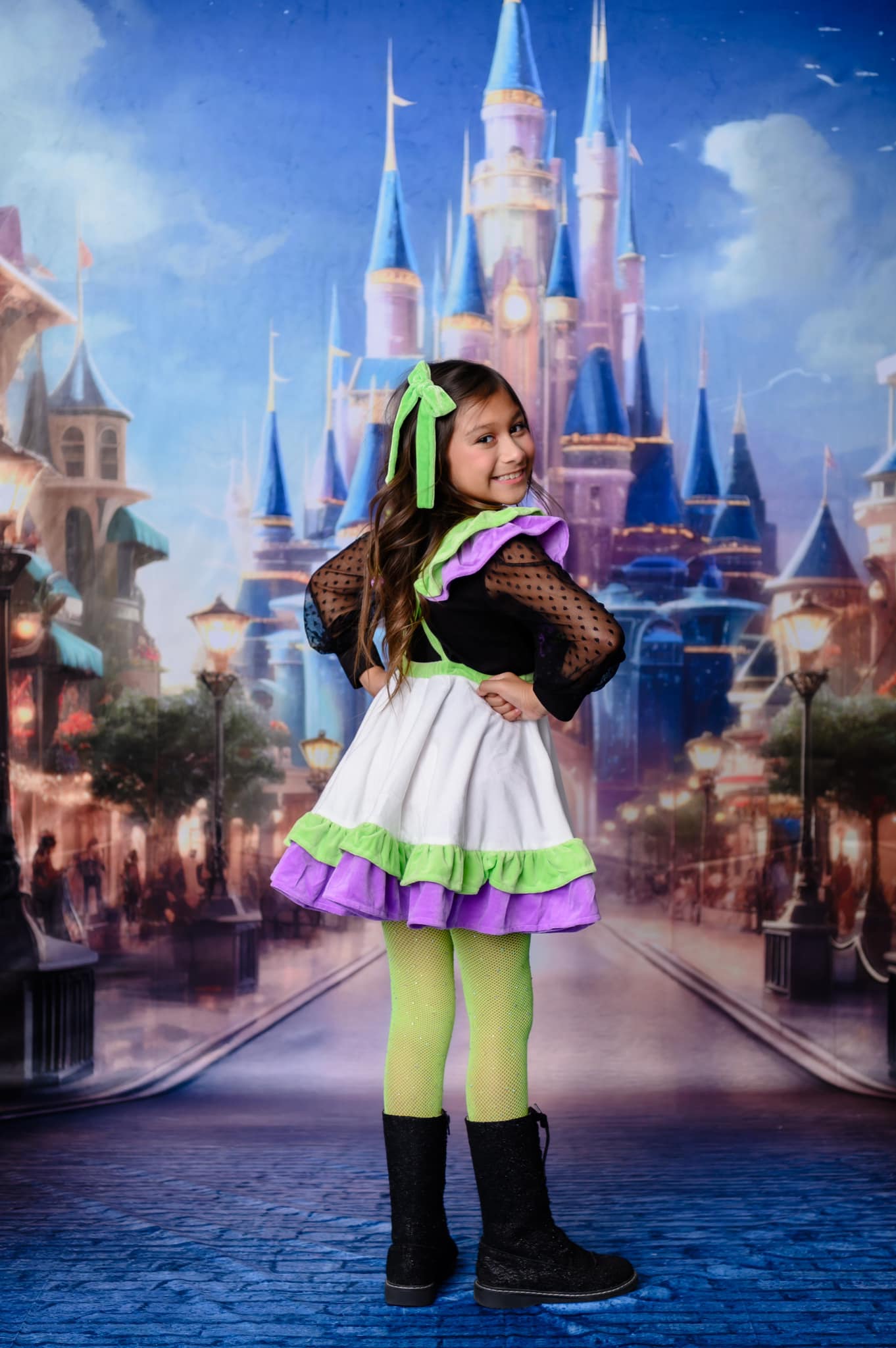 Kate Fantasy Magic Kingdom Blauer Schloss Hintergrund Entworfen von Lidia Redekopp - Kate Backdrop.de