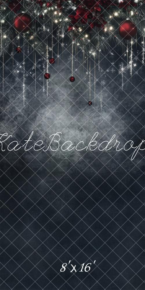 Kate Weihnachten Ornamente Dunkelgrau Kombi-Hintergrund Entworfen von Lidia Redekopp - Kate Backdrop.de