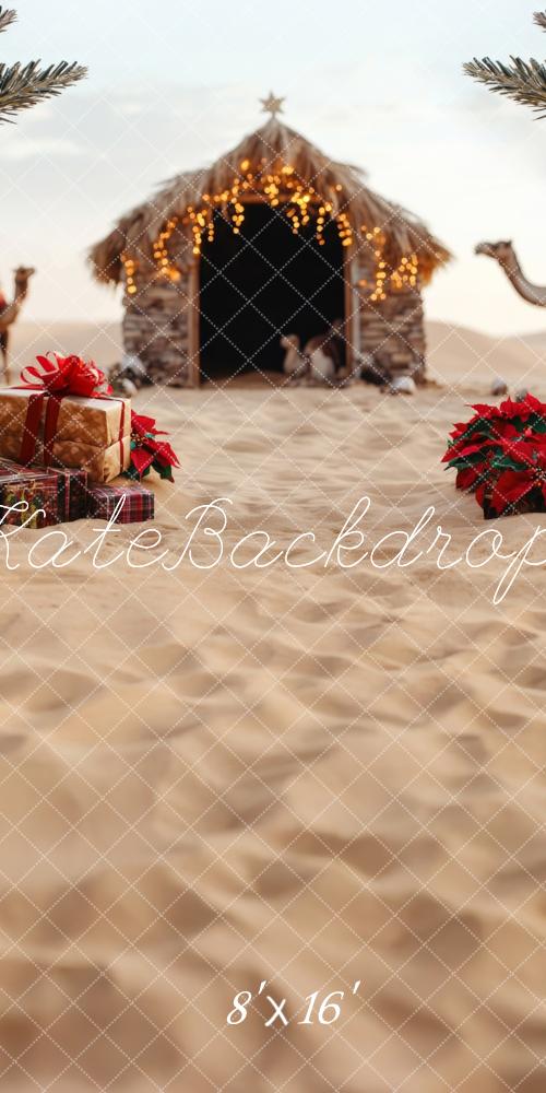 Kate Sweep Weihnachten Wüste Krippe Kamele Kombi-Hintergrund Entworfen von Lidia Redekopp - Kate Backdrop.de