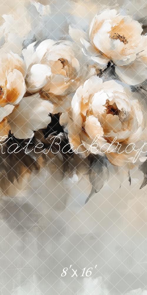 Kate Feine Kunst Vintage Weiß Blumen Kombi-Hintergrund Entworfen von Lidia Redekopp - Kate Backdrop.de