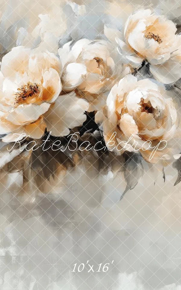 Kate Feine Kunst Vintage Weiß Blumen Kombi-Hintergrund Entworfen von Lidia Redekopp - Kate Backdrop.de