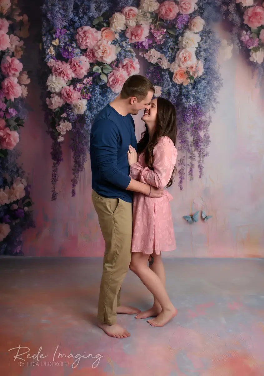 Kate Frühling Romantik Glyzinie Blüte Blumen Kombi-Hintergrund von Patty Robert