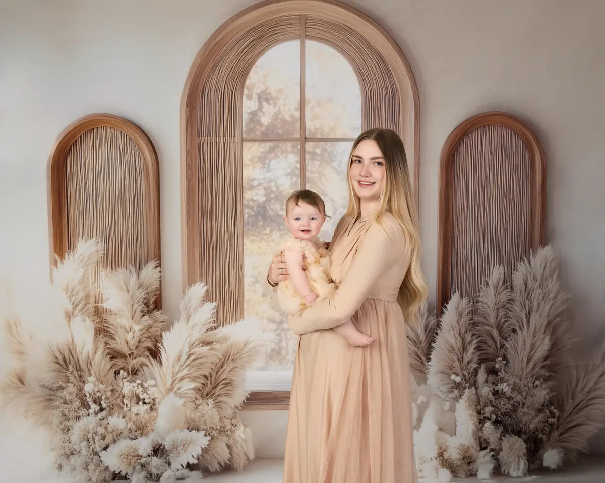 Kate Boho-Bogenfenster Pampas Kombi-Hintergrund von Mini MakeBelieve - Kate Backdrop.de