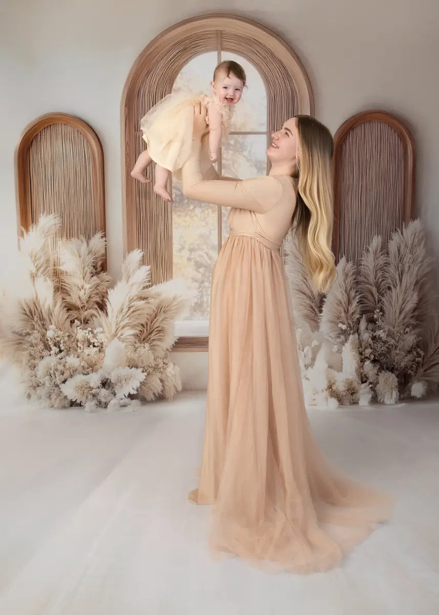 Kate Boho-Bogenfenster Pampas Kombi-Hintergrund von Mini MakeBelieve - Kate Backdrop.de