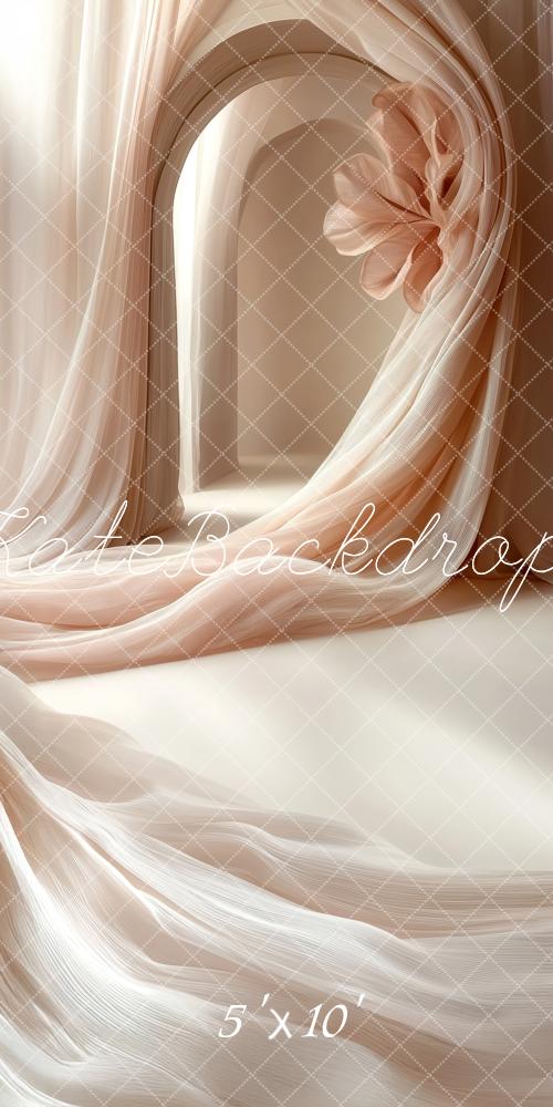 Kate Bogen Weicher Pfirsich-Satin-Vorhang Kombi-Hintergrund von Patty Robert