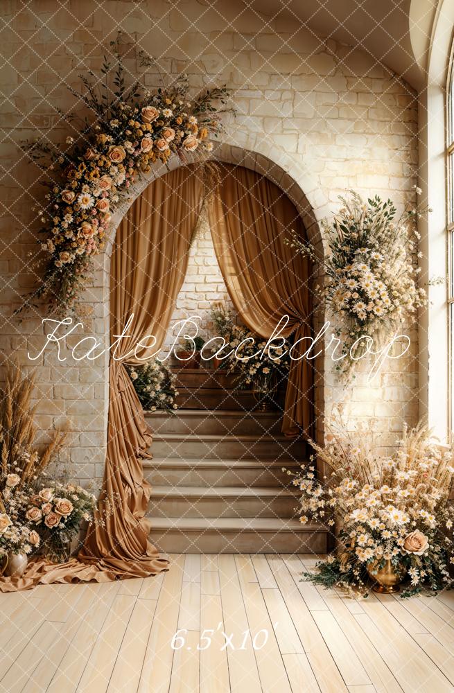 🔥50%OFF-Kate Neutraler Bogen Kaskadentreppe Blumen Hintergrund - Kate Backdrop.de