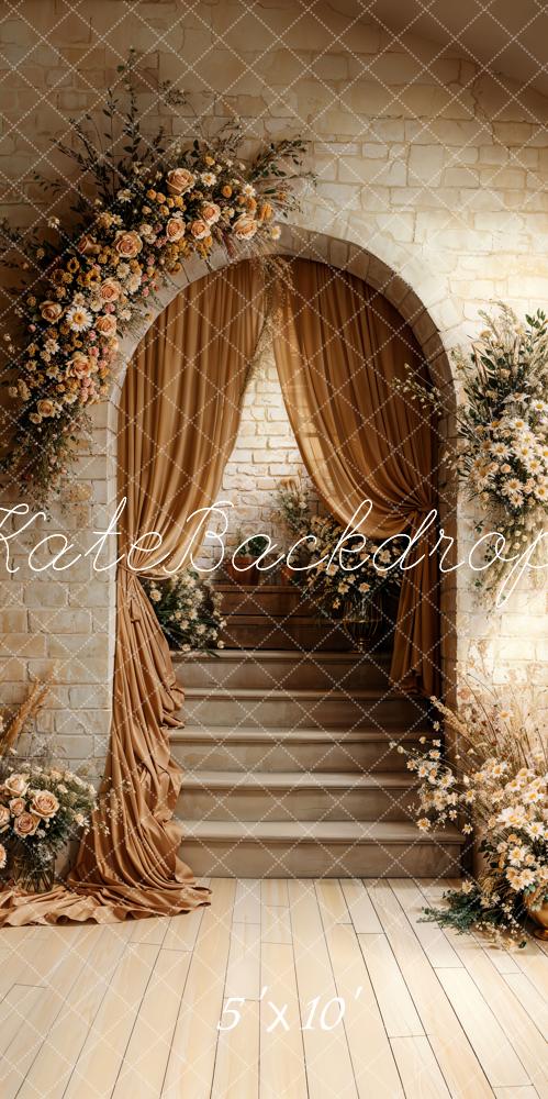 🔥50%OFF-Kate Neutraler Bogen Kaskadentreppe Blumen Hintergrund - Kate Backdrop.de