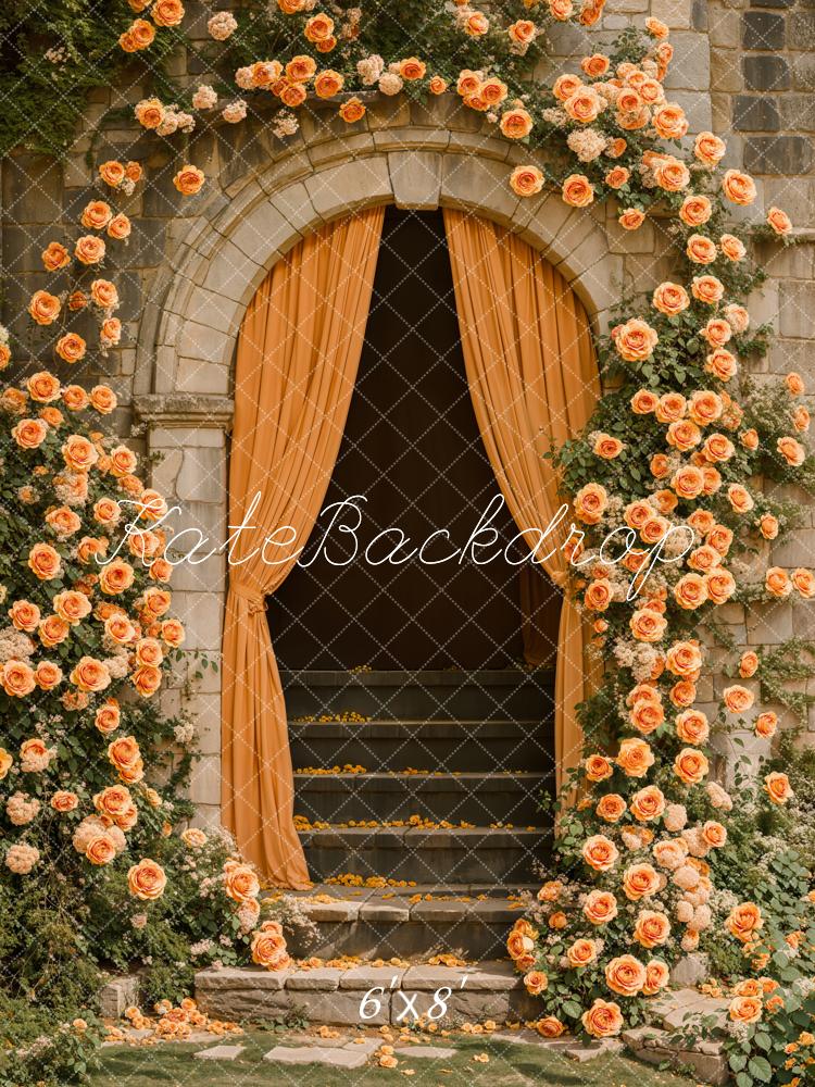 Kate Romantischer Blumenbogen Kaskadentreppe Hintergrund Entworfen von Emetselch - Kate Backdrop.de