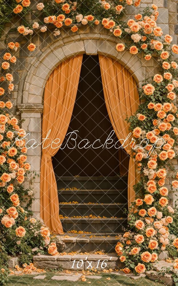 Kate Romantischer Blumenbogen Kaskadentreppe Hintergrund Entworfen von Emetselch - Kate Backdrop.de