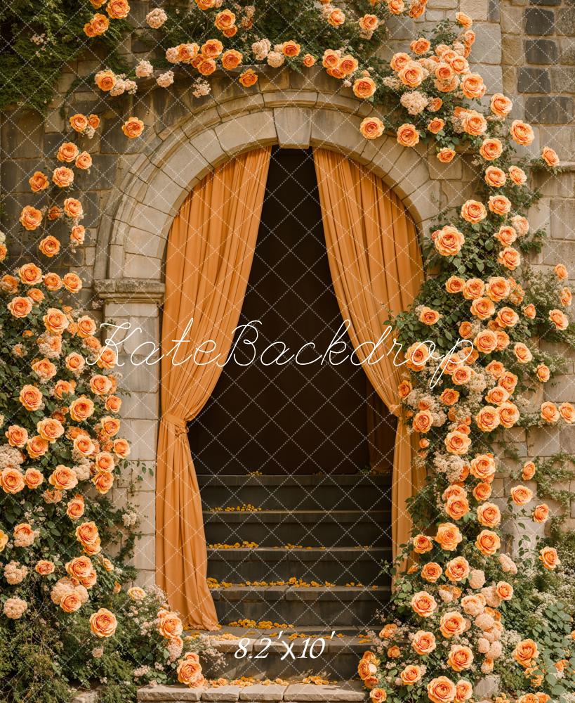 Kate Romantischer Blumenbogen Kaskadentreppe Hintergrund Entworfen von Emetselch - Kate Backdrop.de