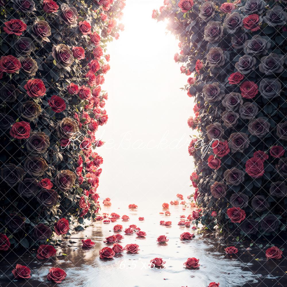 Kate Dunkle Rose Blumenwand Hintergrund Entworfen von Emetselch - Kate Backdrop.de