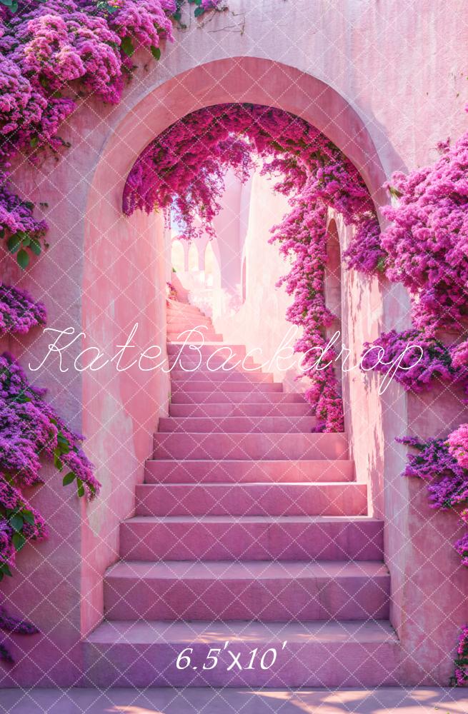 Kate Bogen Kaskadentreppe Blumen Lila Hintergrund Entworfen von Emetselch - Kate Backdrop.de