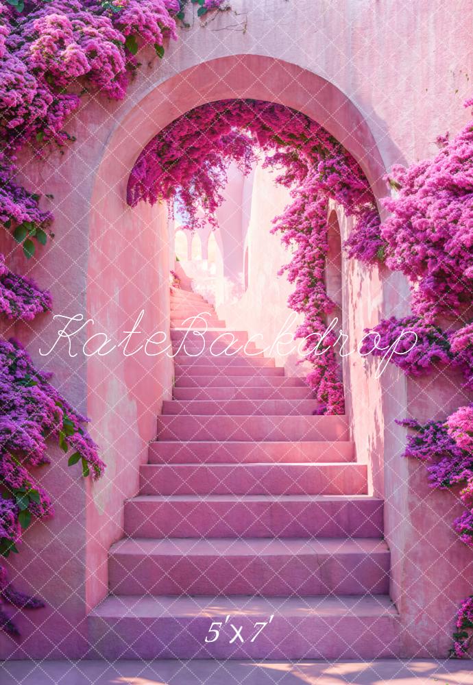 Kate Bogen Kaskadentreppe Blumen Lila Hintergrund Entworfen von Emetselch - Kate Backdrop.de