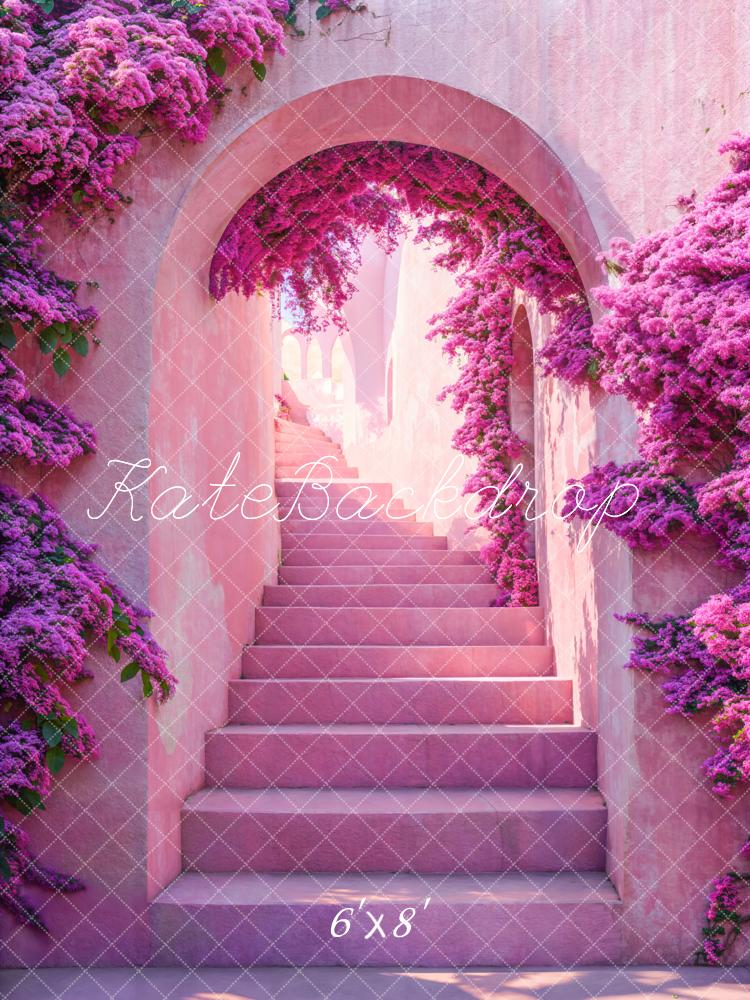 Kate Bogen Kaskadentreppe Blumen Lila Hintergrund Entworfen von Emetselch - Kate Backdrop.de