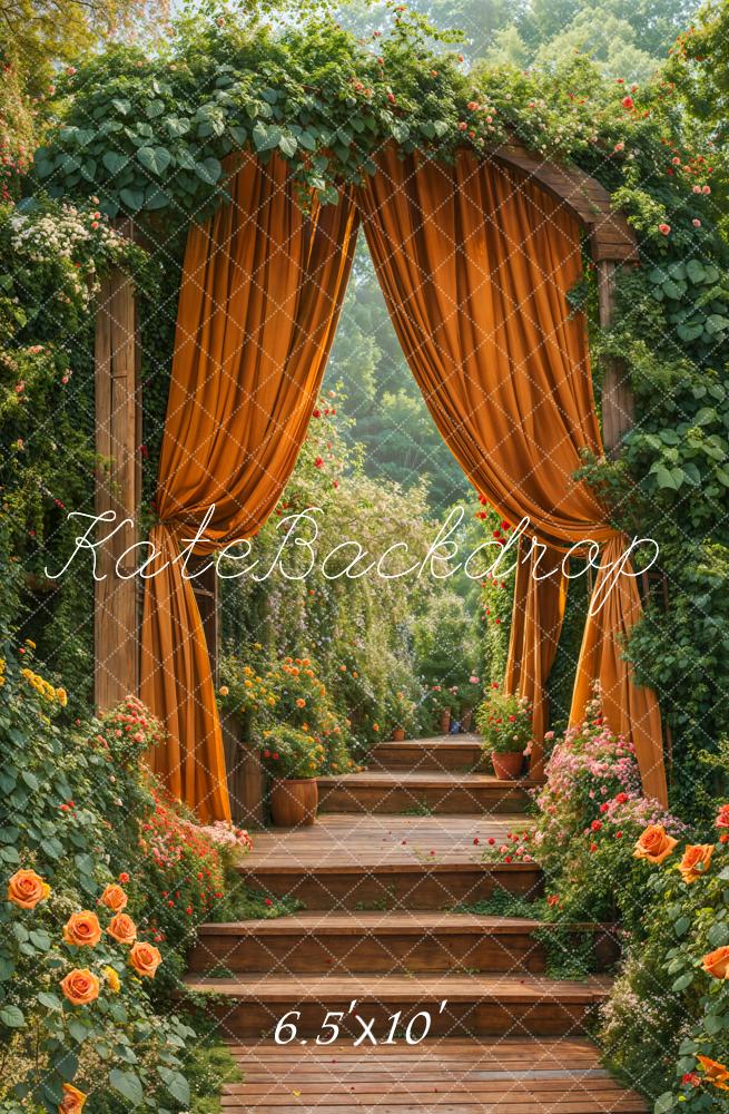 Kate Frühling Blumen Bogen Kaskadentreppe Garten Hintergrund Entworfen von Emetselch - Kate Backdrop.de