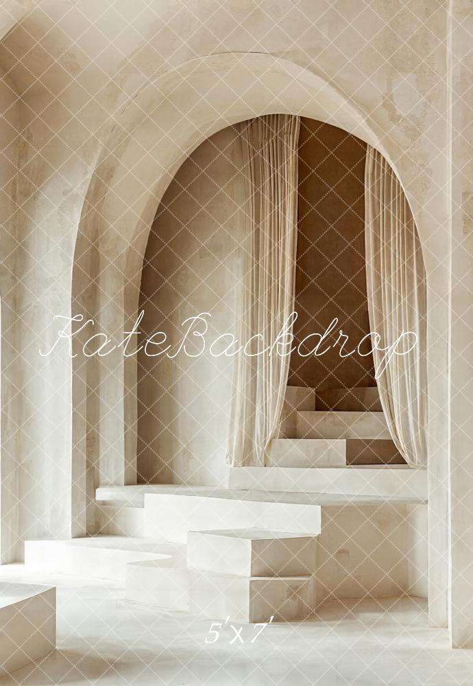 Kate Neutrale minimalistische Bogenkaskadentreppe Hintergrund Entworfen von Emetselch - Kate Backdrop.de