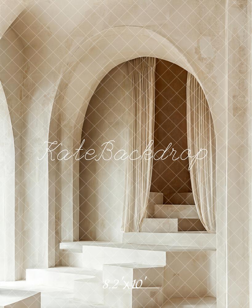 Kate Neutrale minimalistische Bogenkaskadentreppe Hintergrund Entworfen von Emetselch - Kate Backdrop.de