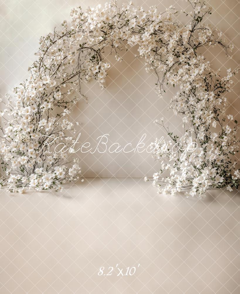 Kate Eleganter weißer Blume Bogen Hintergrund Entworfen von Chain Photography - Kate Backdrop.de
