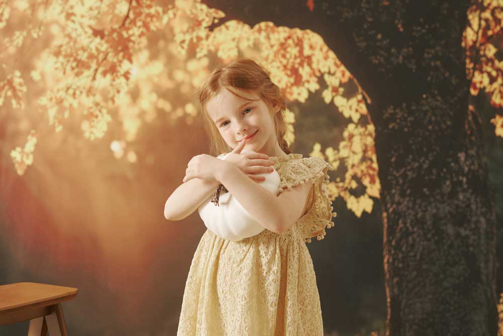Kate Herbst Goldener Baum Kombi-Hintergrund Entworfen von Emetselch - Kate Backdrop.de