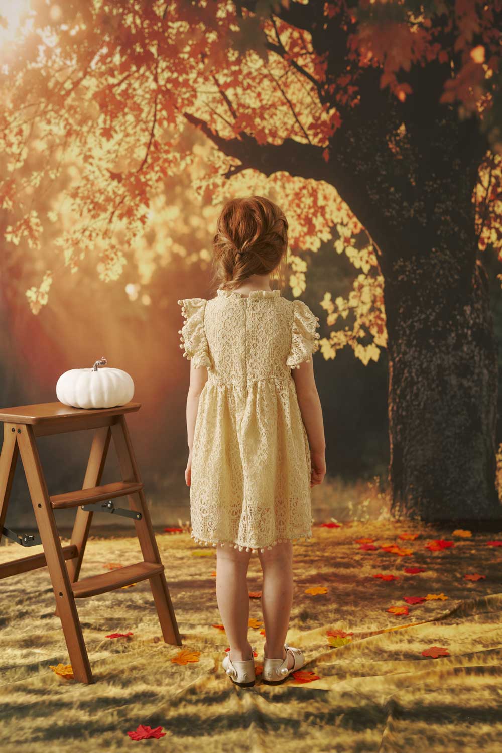 Kate Herbst Goldener Baum Kombi-Hintergrund Entworfen von Emetselch - Kate Backdrop.de