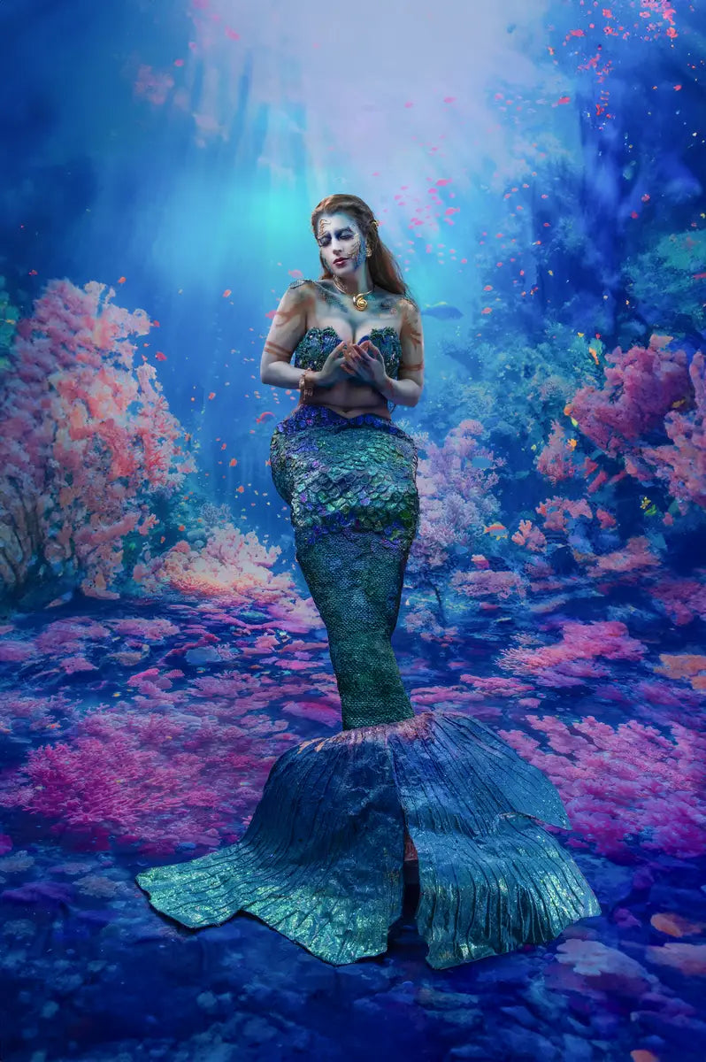 Kate Meerjungfrau Unterwasser-Korallenriff Hintergrund Entworfen von Emetselch - Kate Backdrop.de