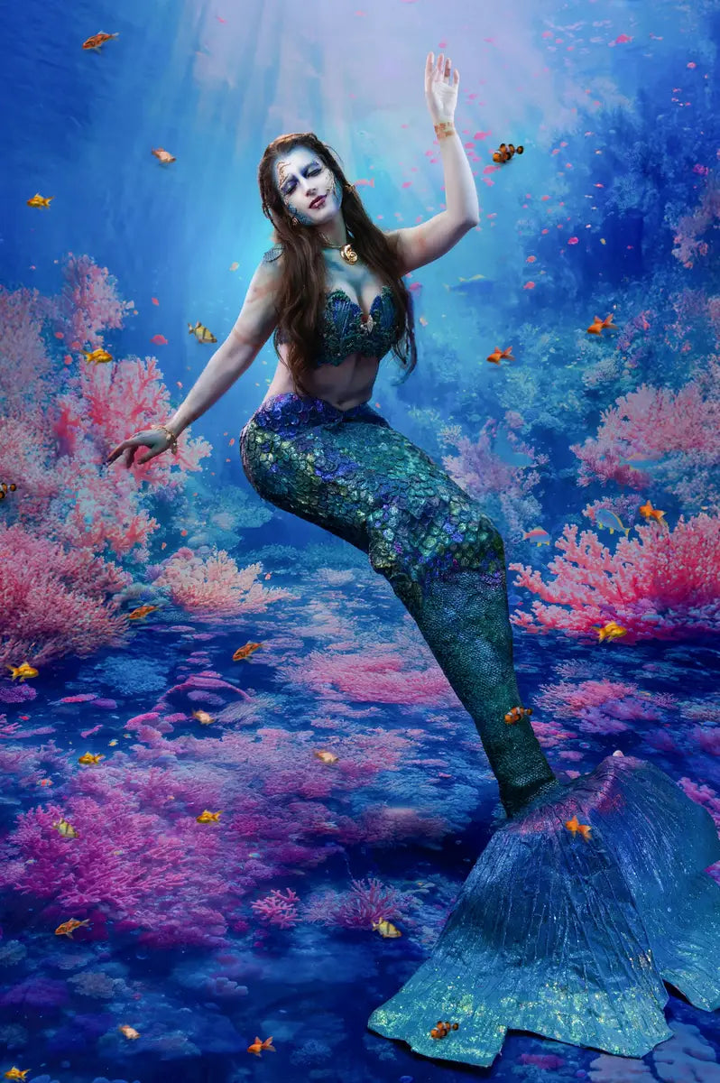 Kate Meerjungfrau Unterwasser-Korallenriff Hintergrund Entworfen von Emetselch - Kate Backdrop.de