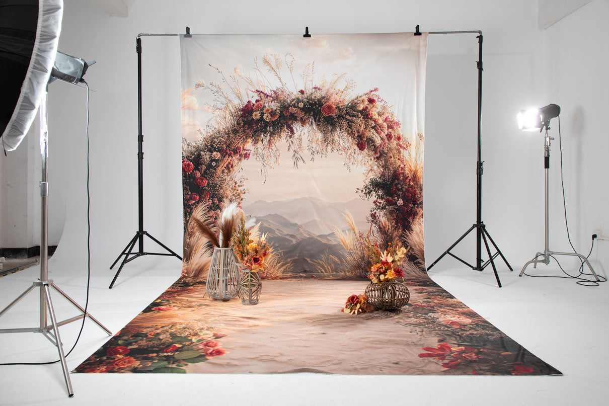 ⚡Blitzangebote-Kate Herbst Hochzeit Blumen Bogen Boho Hintergrund Entworfen von Emetselch