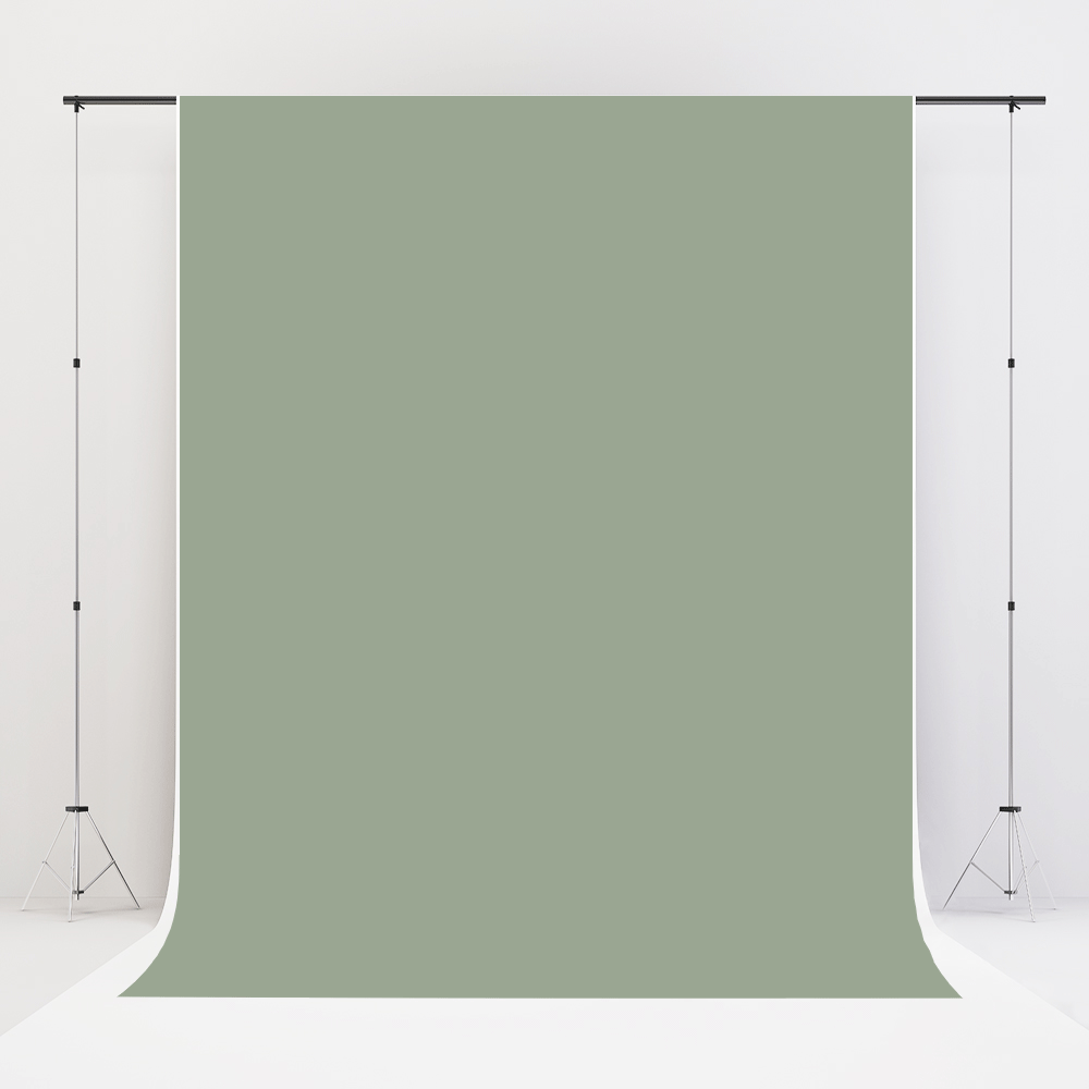 Kate Solid Grey Green Vinyl-Bodenhintergrund - Kate Backdrop.de