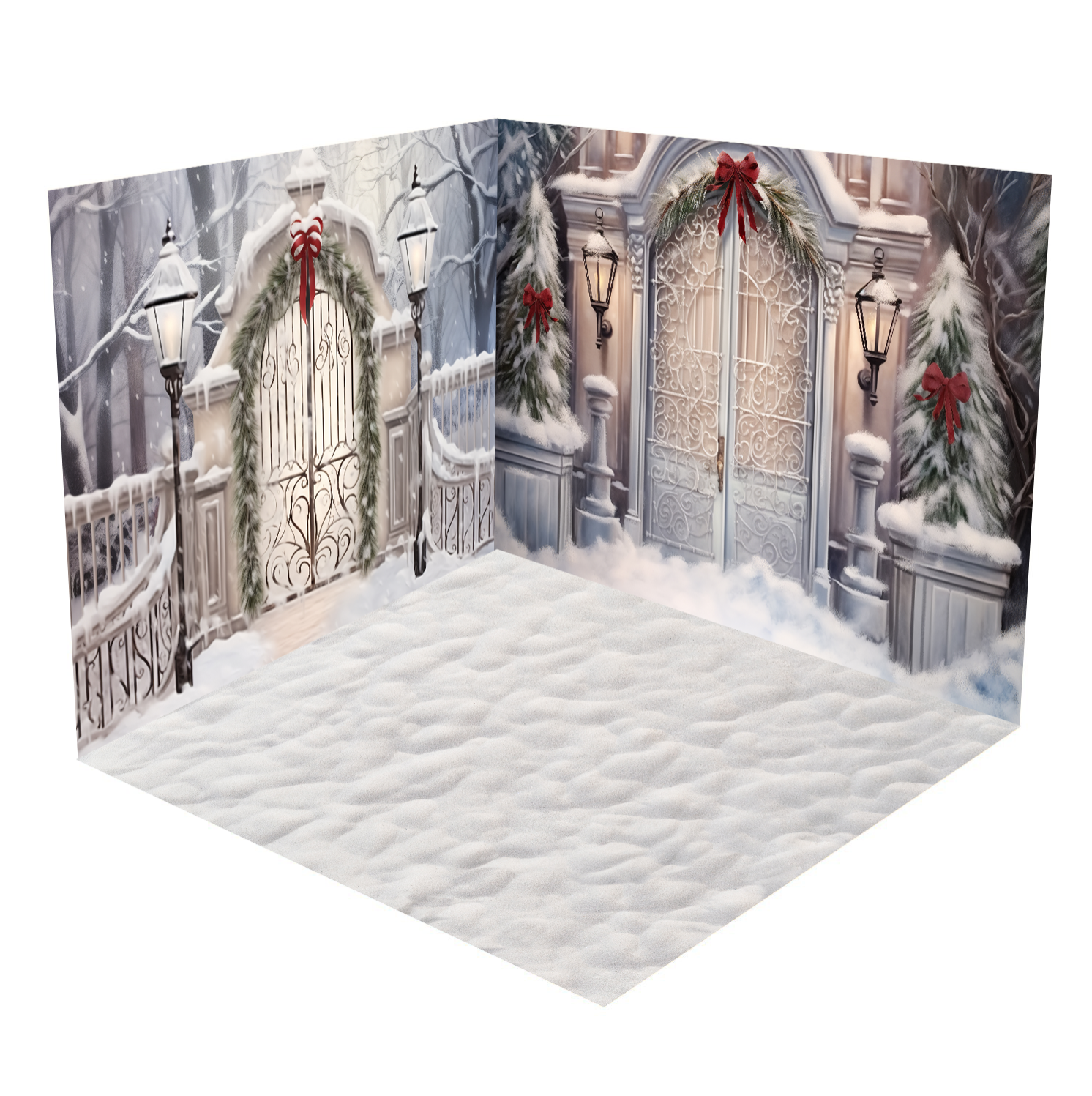 Kate Winter Weihnachten Weiß Verschneite Tür Zimmer Set (8ftx8ft&10ftx8ft&8ftx10ft) - Kate Backdrop.de