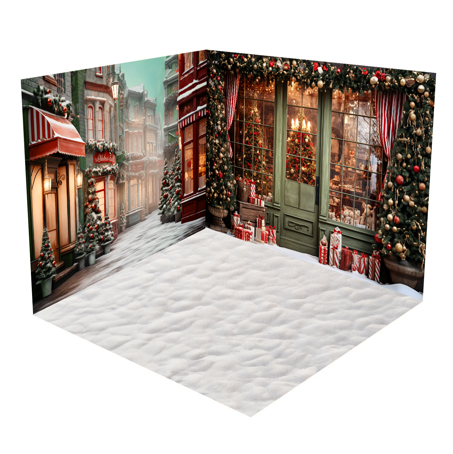 Kate Winter-Weihnachtsladen-Straße Zimmer-Set (8ftx8ft&10ftx8ft&8ftx10ft) - Kate Backdrop.de