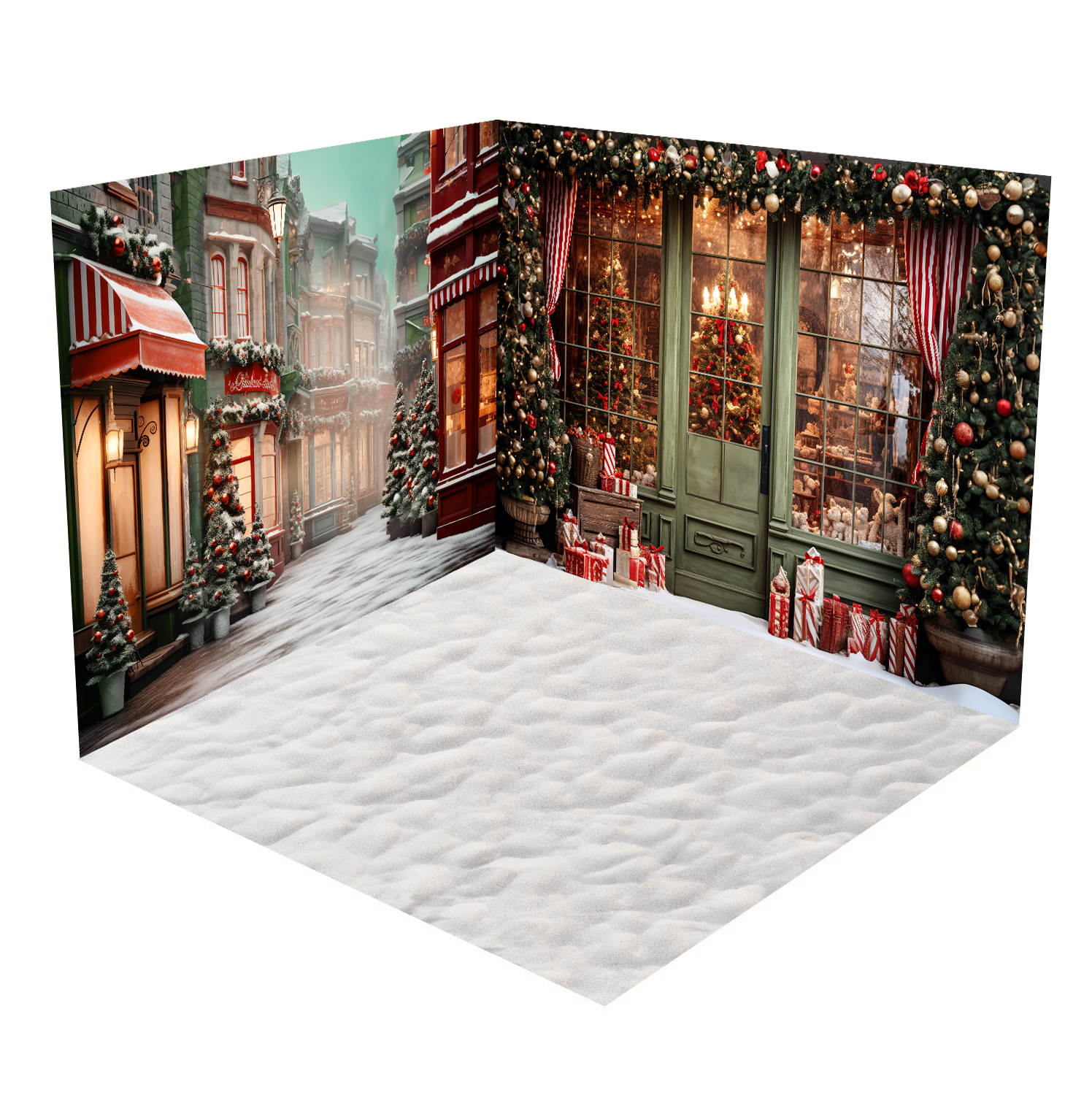 Kate Winter-Weihnachtsladen-Straße Zimmer-Set (8ftx8ft&10ftx8ft&8ftx10ft)