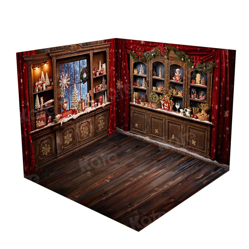 Kate Weihnachten Küchenschrank Rot Zimmer Set (8ftx8ft&10ftx8ft&8ftx10ft)