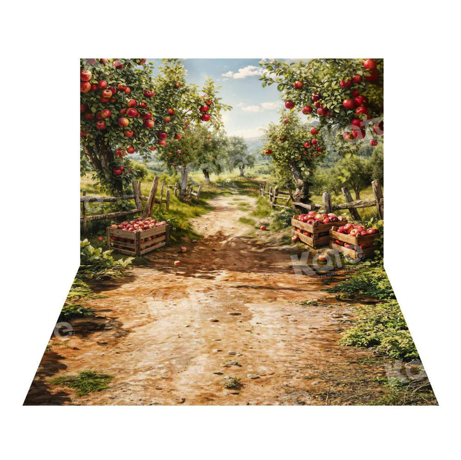 Kate Herbst Apfelbaum Pfad Hintergrund+Muddy Path Boden Hintergrund