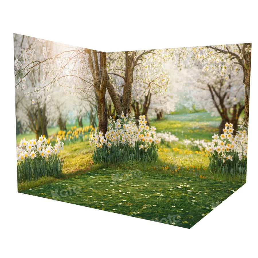 Kate Frühling Wald Gras Blumen Zimmer Set (8ftx8ft&10ftx8ft&8ftx10ft) - Kate Backdrop.de