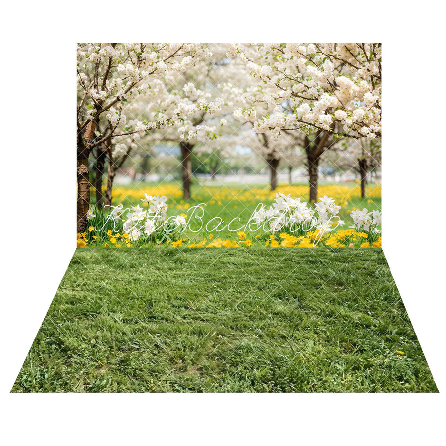 Kate Frühling Blumen Wiese Wälder Hintergrund+Frühling Grünes Gras Boden Hintergrund - Kate Backdrop.de