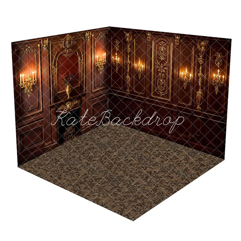 Kate Dunkelgold Kamin Retro Wand Raum Hintergrund-Set - Kate Backdrop.de
