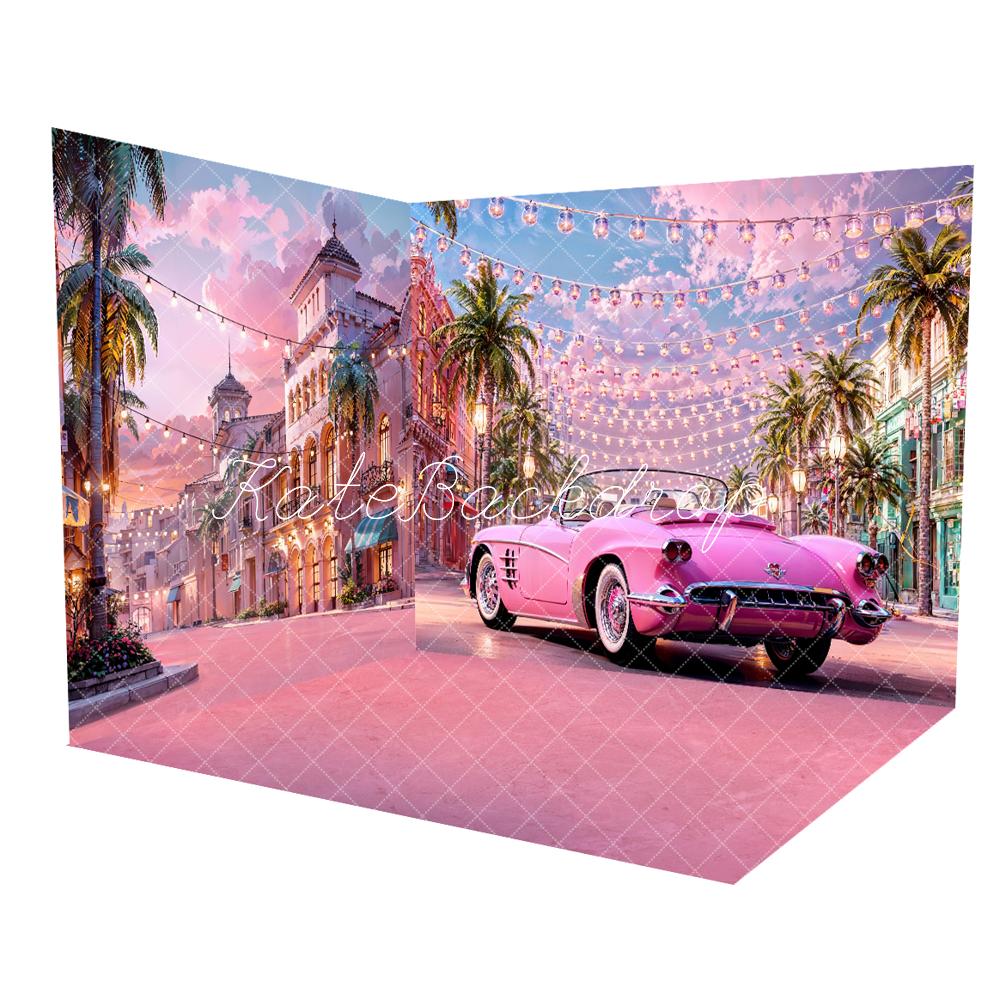 Kate Sommermode Puppe Straße Rosa Auto Zimmer Set(8ftx8ft&10ftx8ft&8ftx10ft)