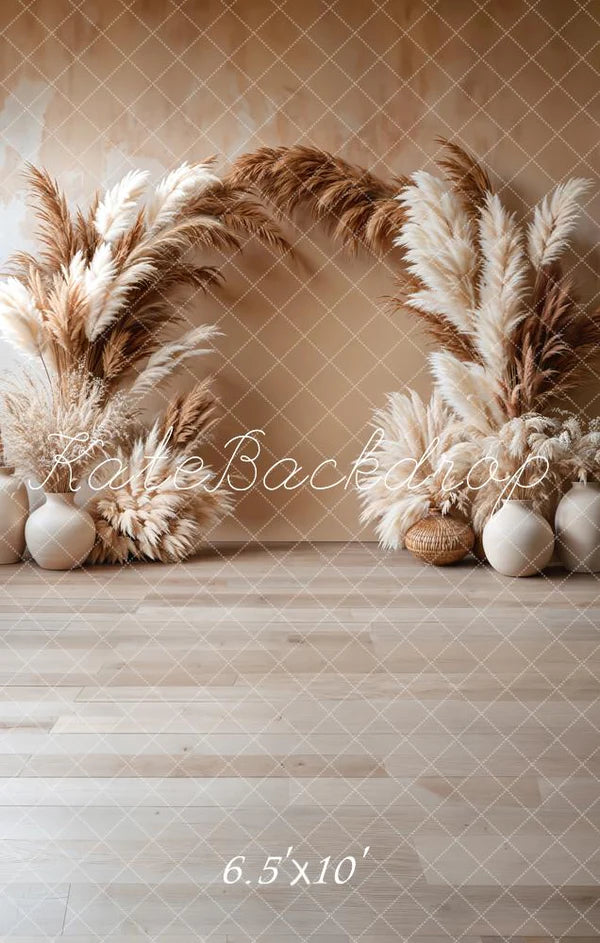 Kate Boho Blumenbogen Beige Fleece Hintergrund - Kate Backdrop.de