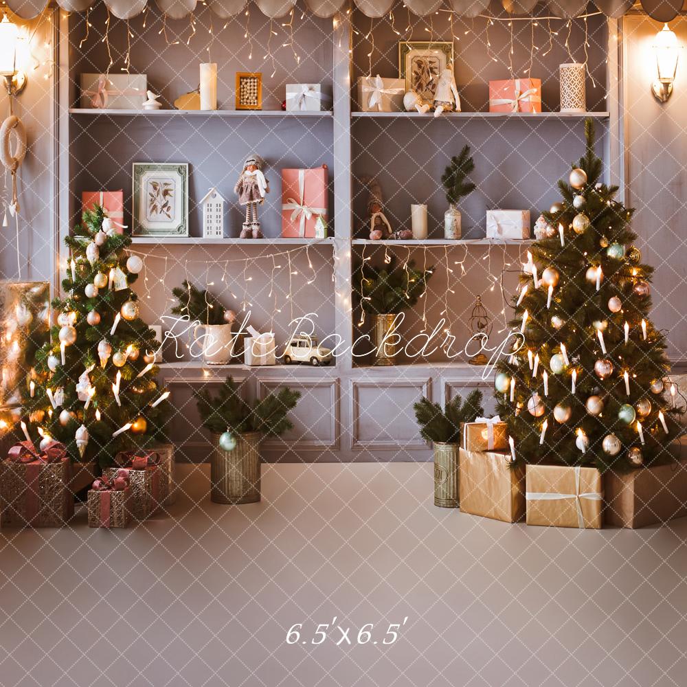Kate Weihnachten Geschäft Baum Geschenk Hintergrund für die Fotografie