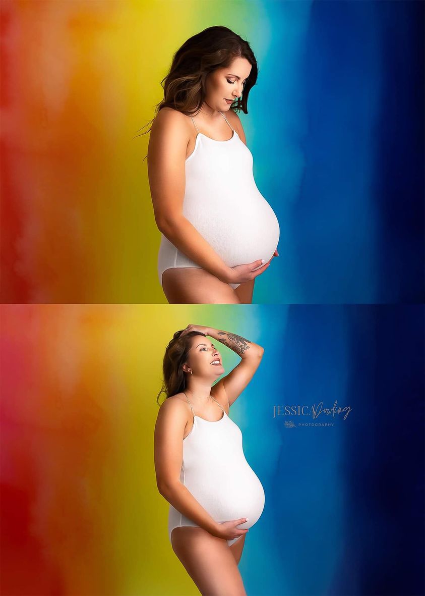 Super Sale-B Kate Regenbogen bunter Hintergrund für Fotografie Muttertag