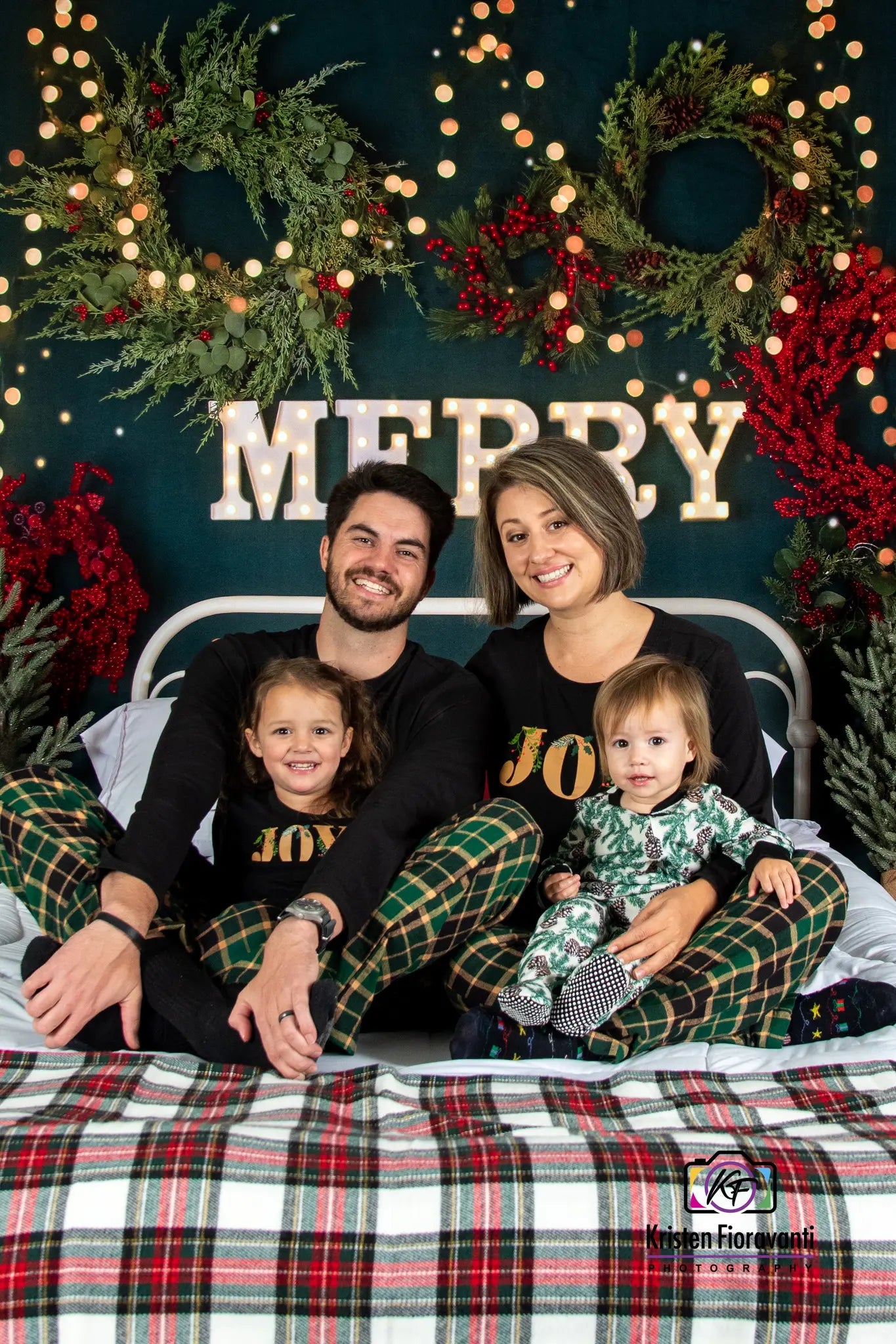 Kate Frohe Weihnachten Funkelndes Kopfteil Fleece Hintergrund Entworfen von Mandy Ringe - Kate Backdrop.de