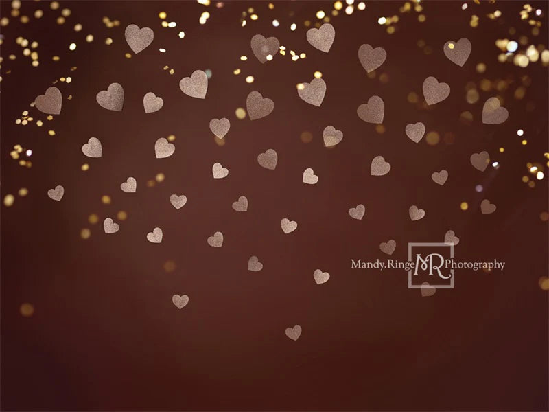 Kate Gold Valentinstag Hintergrund Glitter Herz von Mandy Ringe Fotograf - Kate Backdrop.de