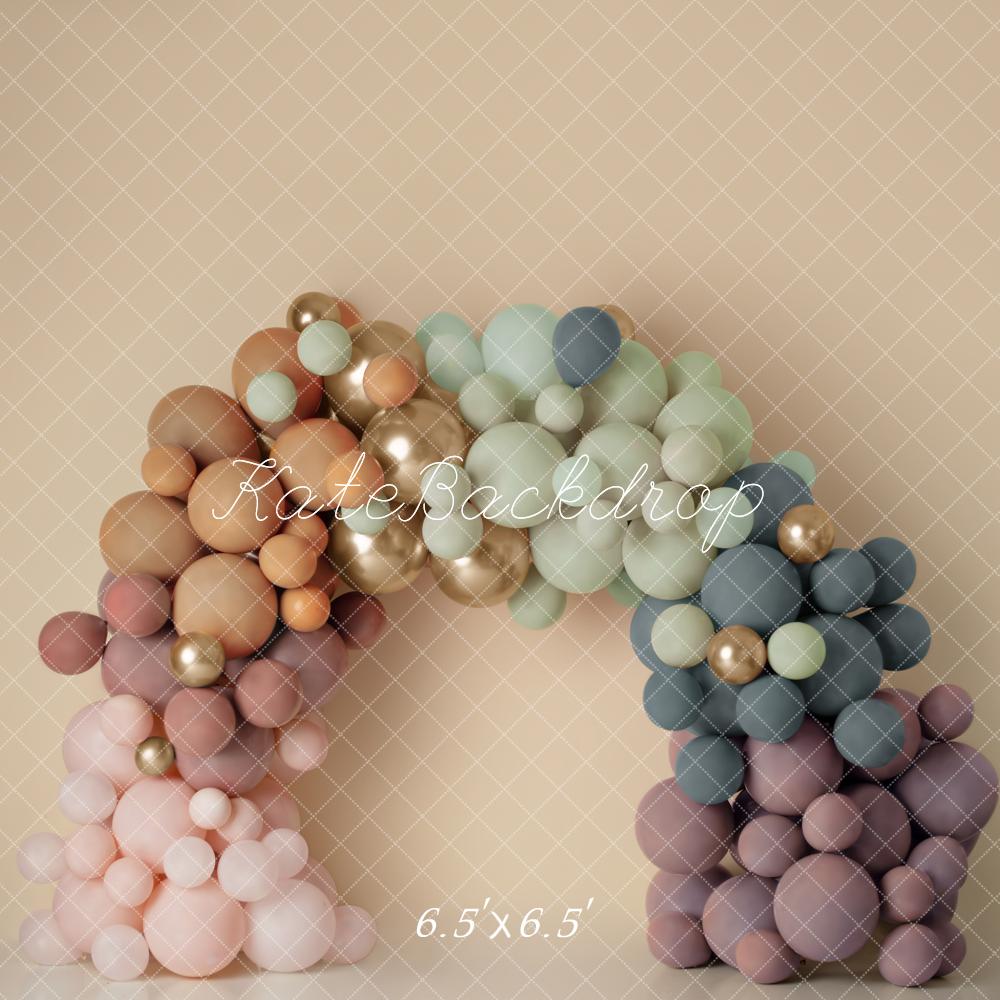 Kate Regenbogen Boho Hintergrund Ballonbogen von Mandy Ringe Photography - Kate Backdrop.de