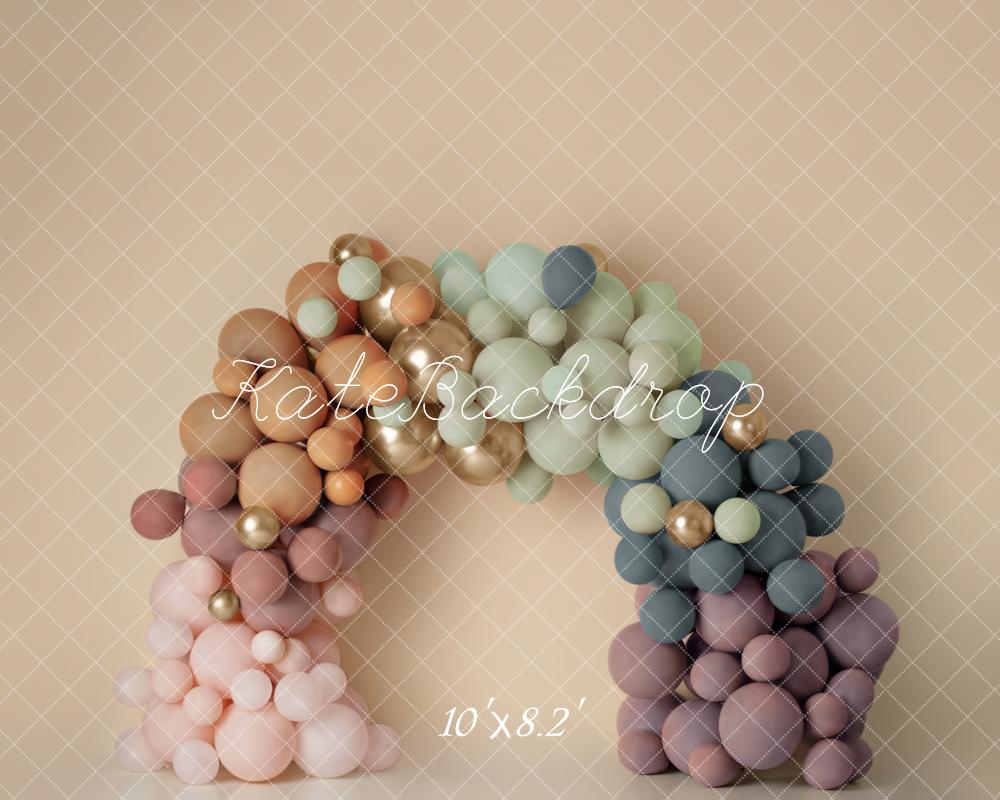 Kate Regenbogen Boho Hintergrund Ballonbogen von Mandy Ringe Photography - Kate Backdrop.de