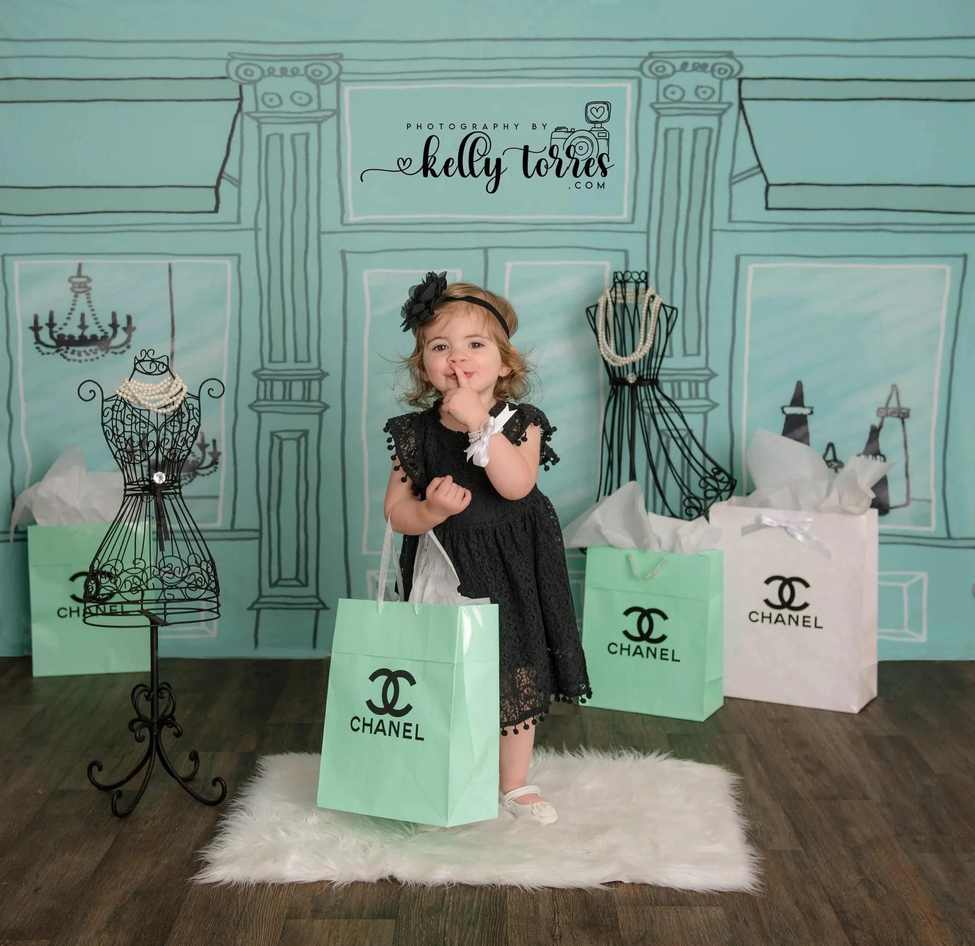 Kate Einkaufsbummel Ladenfront Fleece Hintergrund Entworfen von Mandy Ringe - Kate Backdrop.de