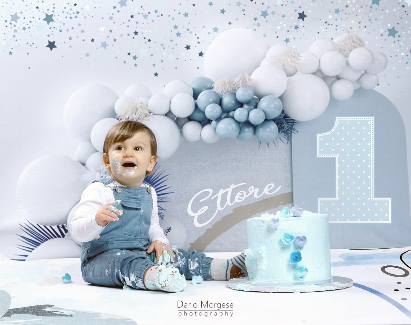 Kate Boho Ballons Fleece Hintergrund Blau Entworfen von Uta Mueller - Kate Backdrop.de